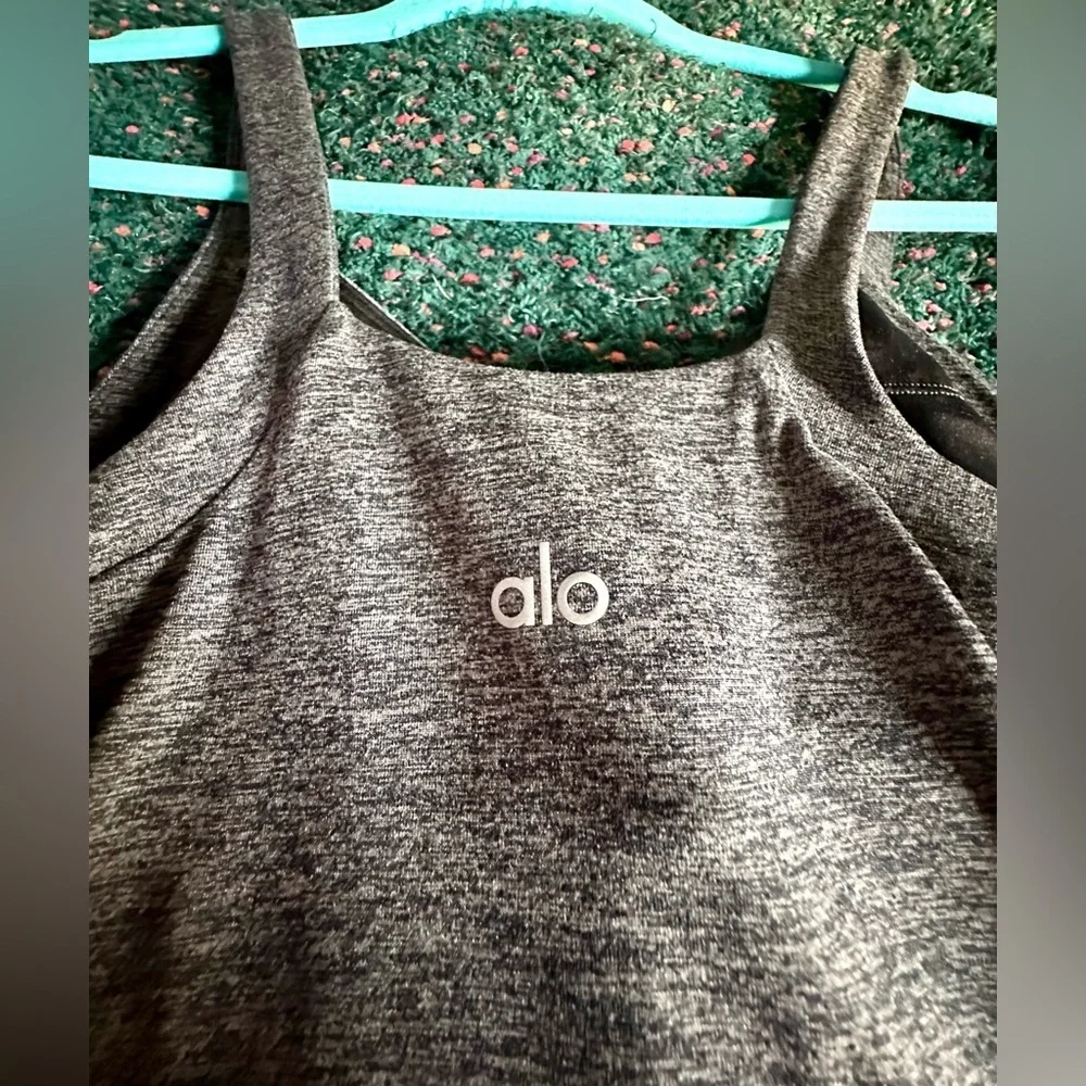 ALO YOGA Alosoft Complete Tank NWT Gray Strappy Activewear Top S